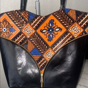 Stylish Black and Orange Tote Bag